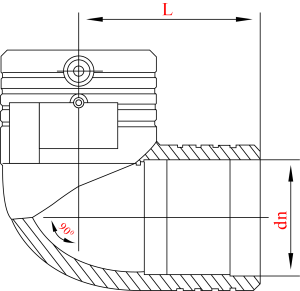 Отвод 90° электросварной D 50 SDR 11 